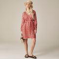 NWT!! J. CREW Cabana Mini Dress Block Print Ramie Coral Multi Cover Up XX-Small