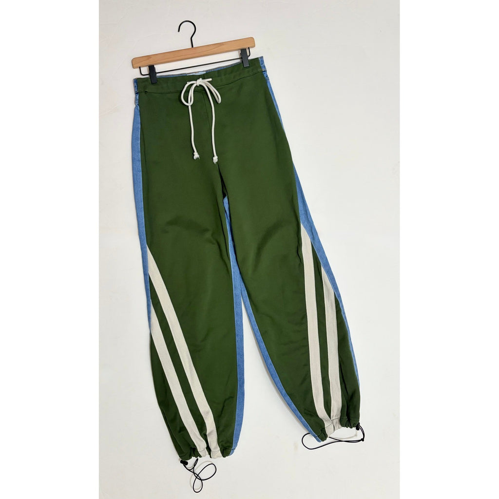 AUSTIN LANDING Sporty Jogger Jeans Green Stripes Denim Back Size 5 Juniors