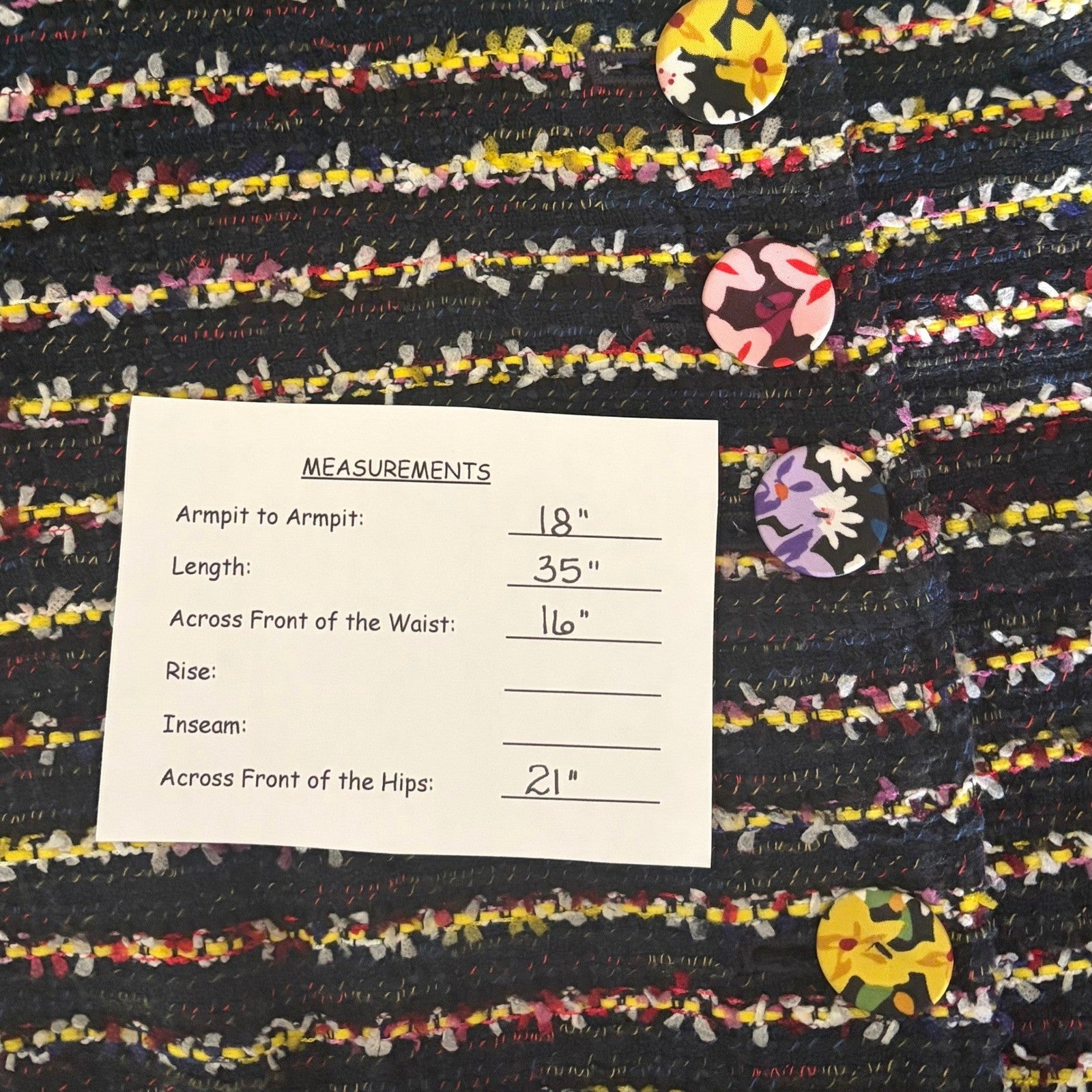 CABI Headline Topper Colorful Tweed Floral Belted Coat Preppy Style 5660 Size 2