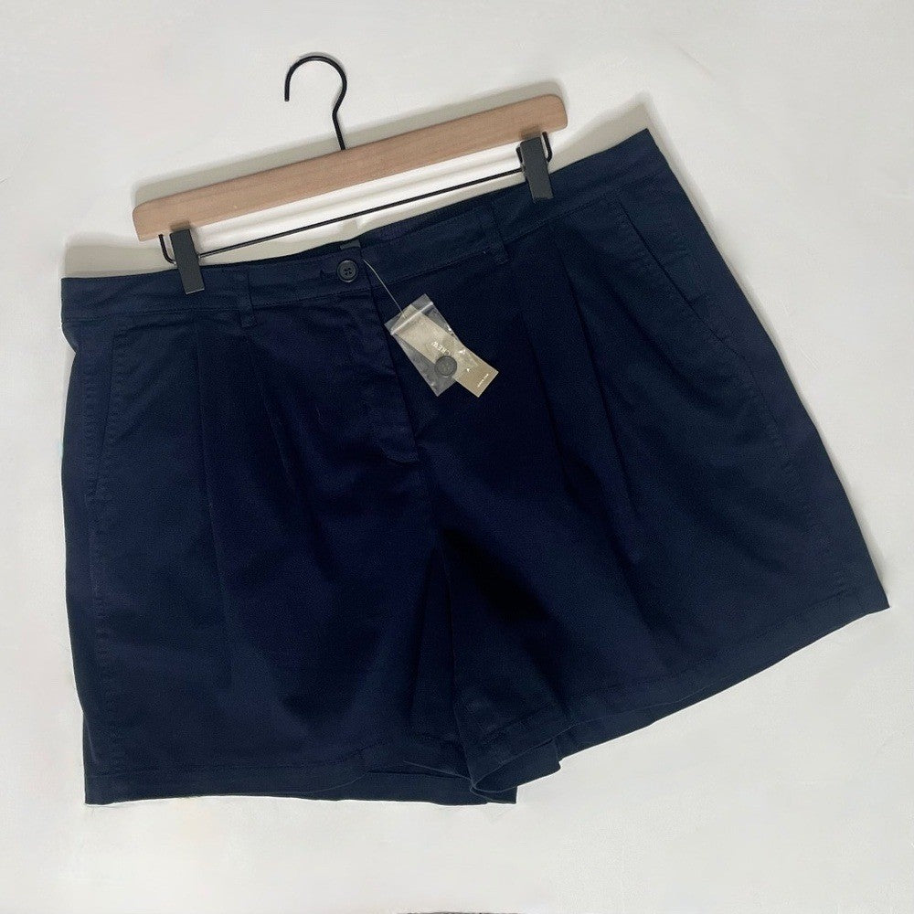 NWT!! J. CREW 5" Pleated Heritage Chino Shorts Navy Blue Preppy Summer Size 16