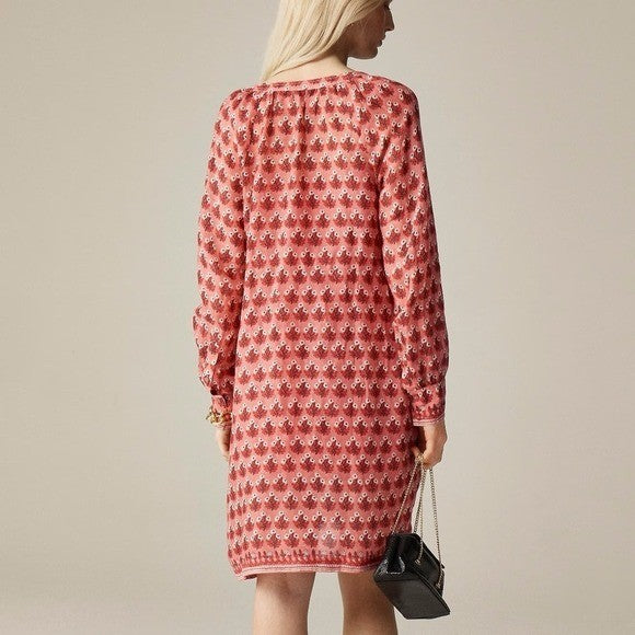 NWT!! J. CREW Cabana Mini Dress Block Print Ramie Coral Multi Cover Up XX-Small