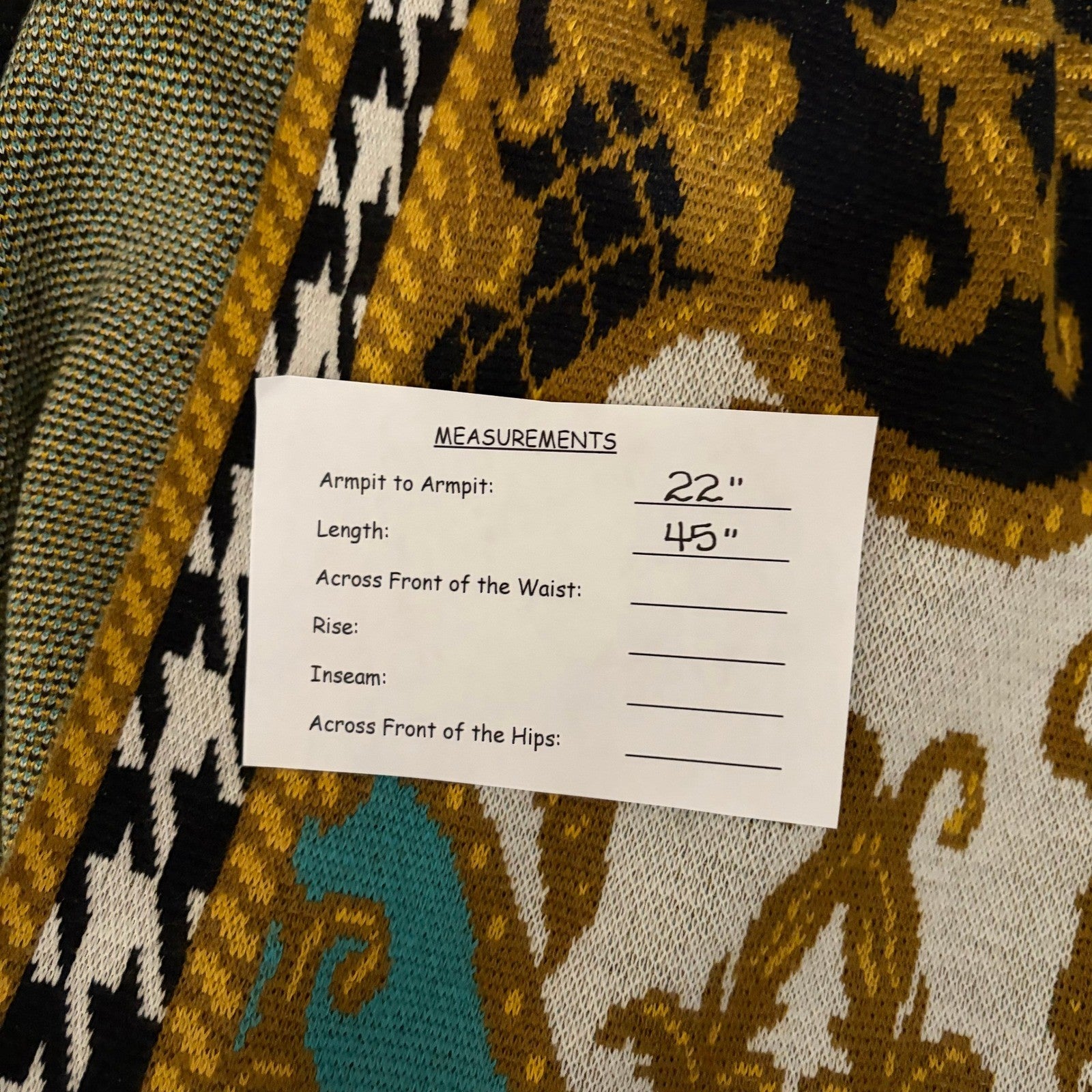 MAXSPORT Floral Duster Cardigan Sweater Wool Stripes Western Knitwear Medium