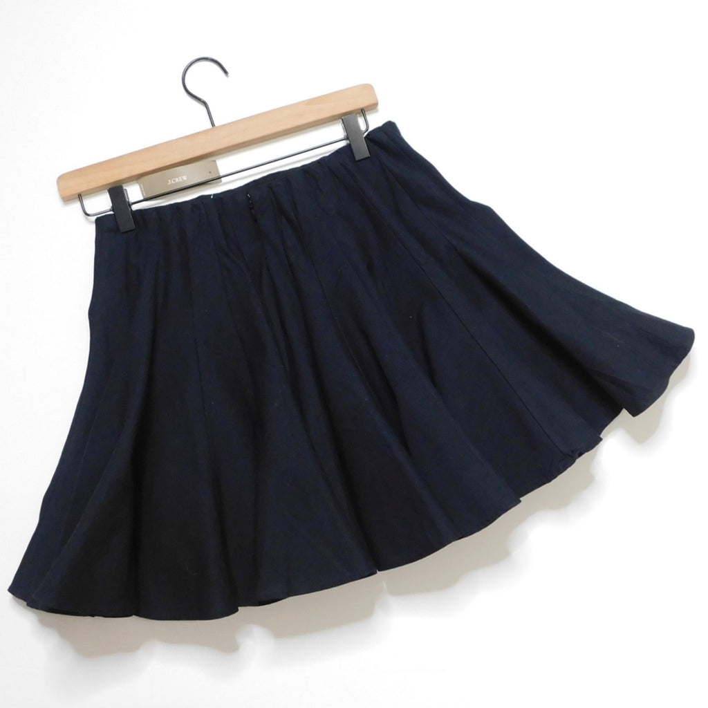 NWT!! J. CREW Godet Mini Skirt Black Chino Pleated Solid Pleats Preppy Size 2