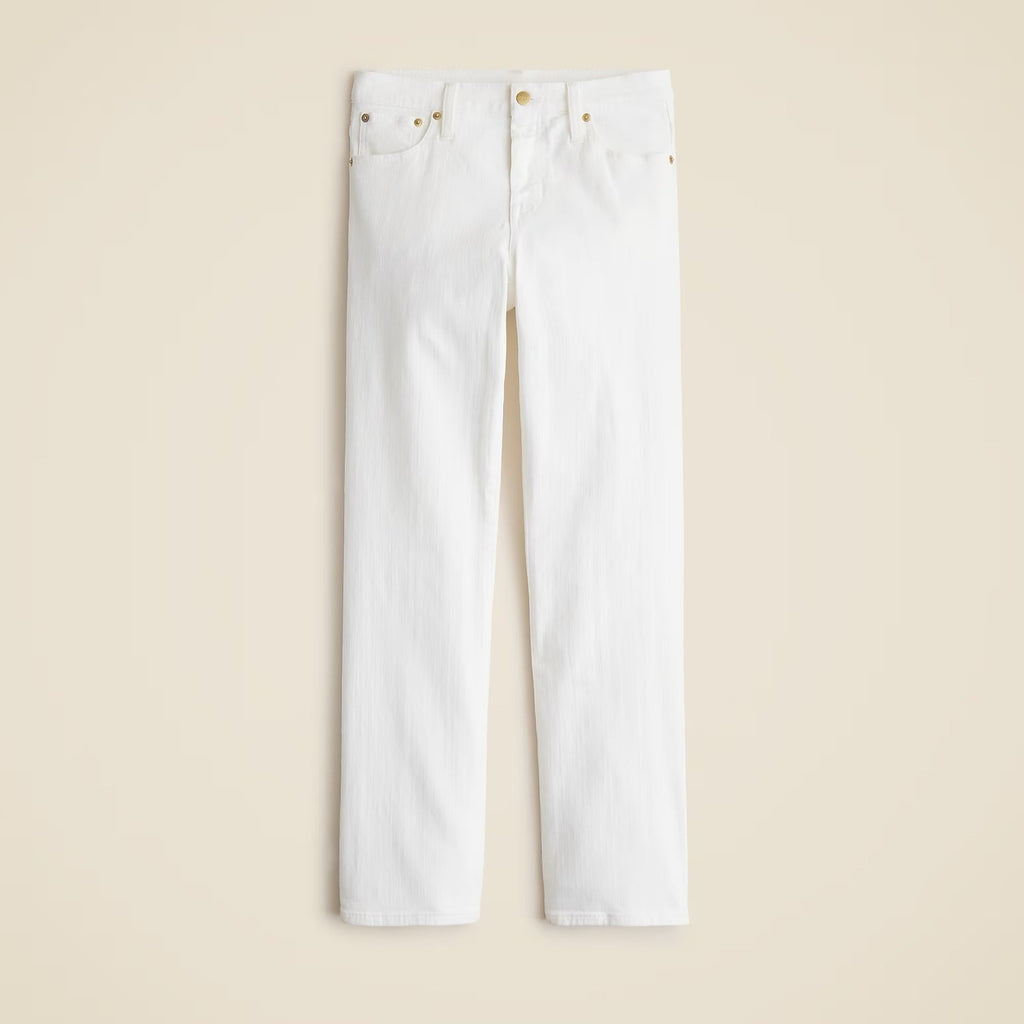NWT!! J. CREW Mid Rise Kickout Jeans Denim White Stretch Solid Cropped 27 Tall