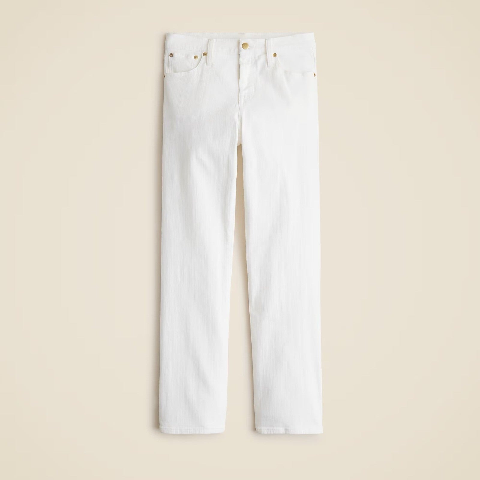NWT!! J. CREW Mid Rise Kickout Jeans Denim White Stretch Solid Cropped 27 Tall