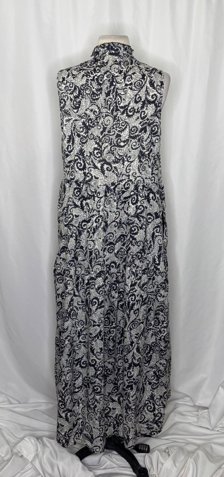 NEW!! Anthropologie MAEVE Marya Tiered Maxi Dress Black Botanical Print Small