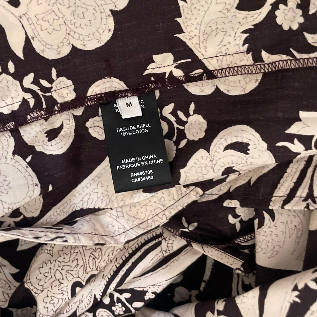 REBECCA TAYLOR Paisley Jumpsuit Scroll Paisley Espresso Belted Brown Medium