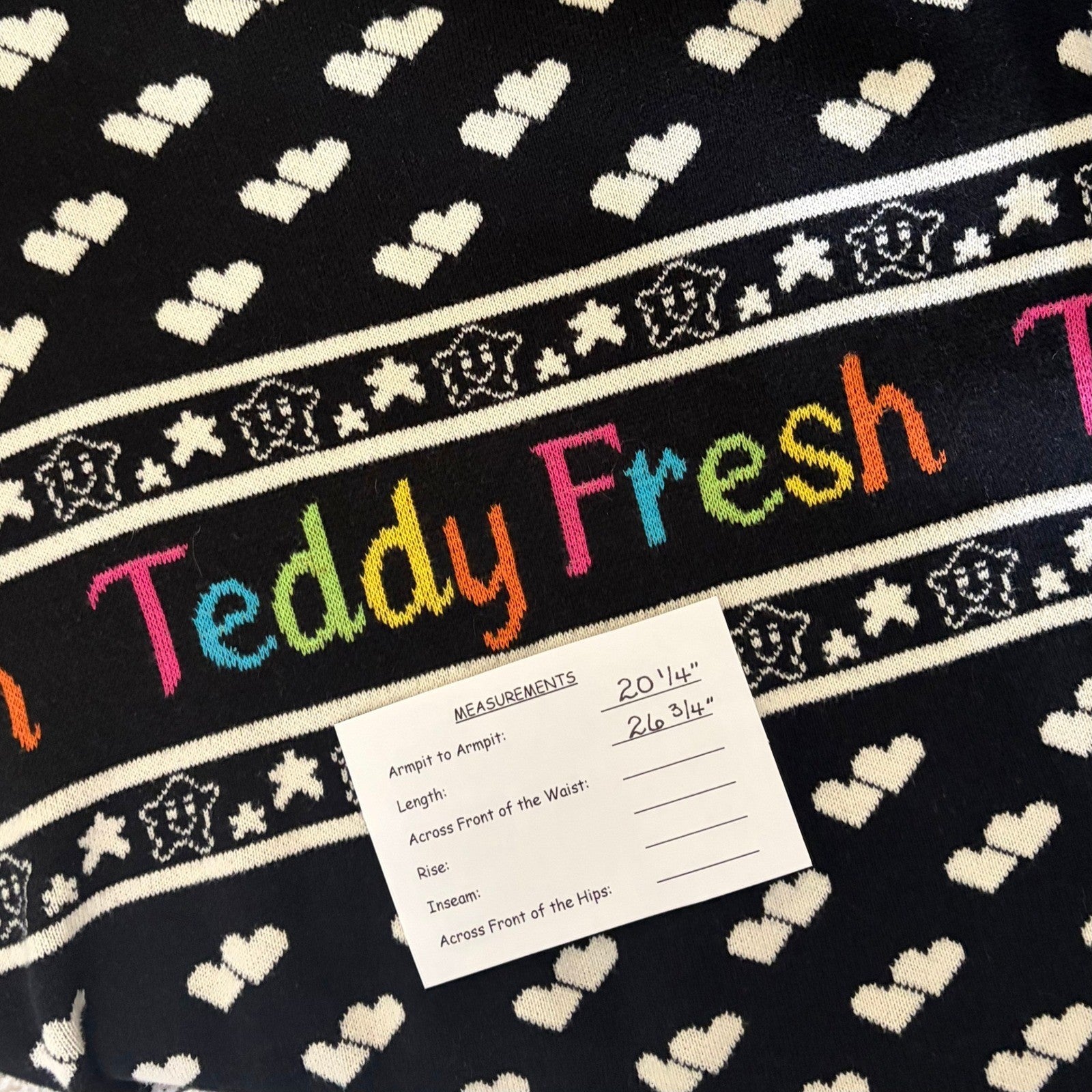 TEDDY FRESH x Care Bears Collab Sweater Hearts Pullover Knit Rainbow Large