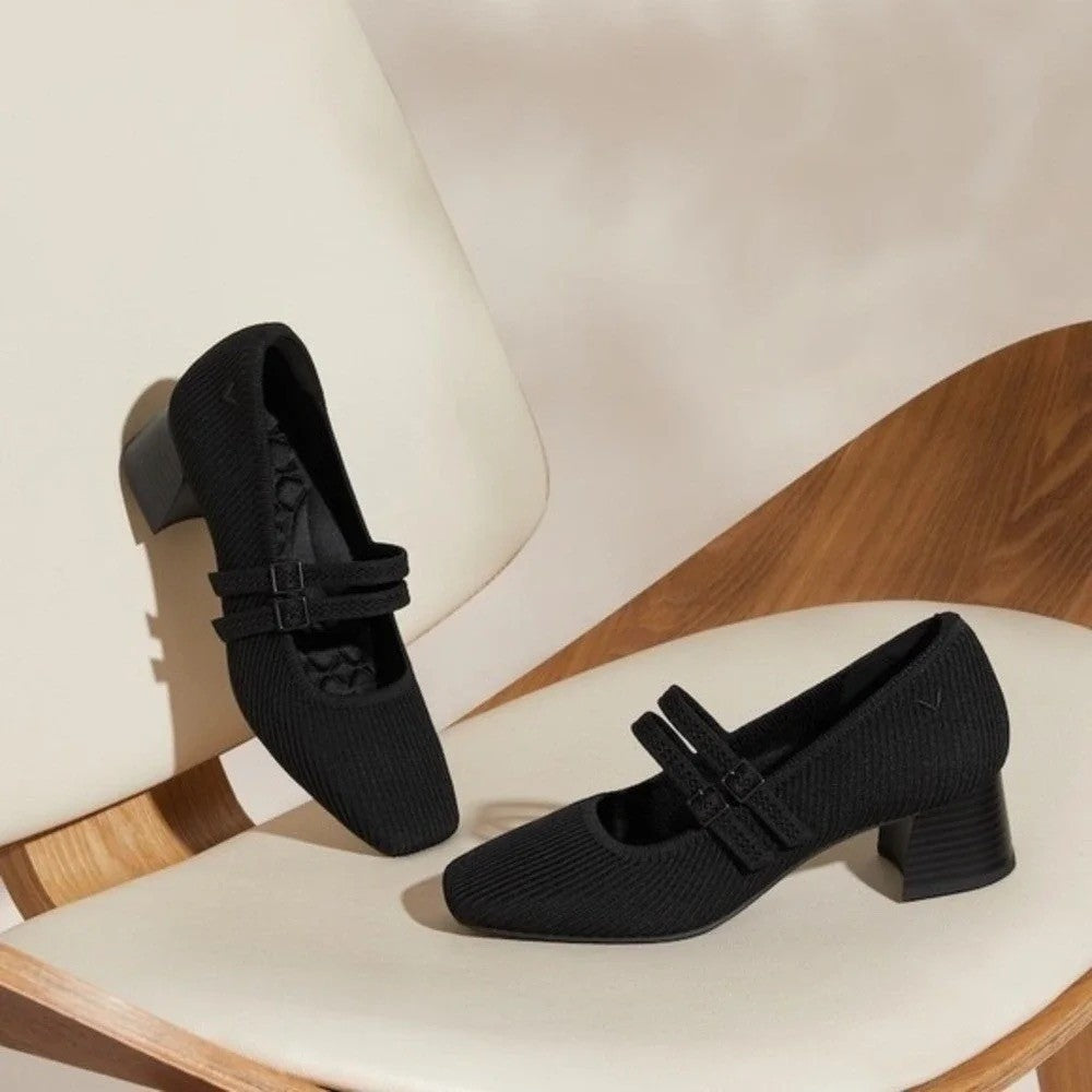 VIVAIA Mary Jane Knit Heels Black Eco Friendly Comfort Work Shoe 41.5 US 10