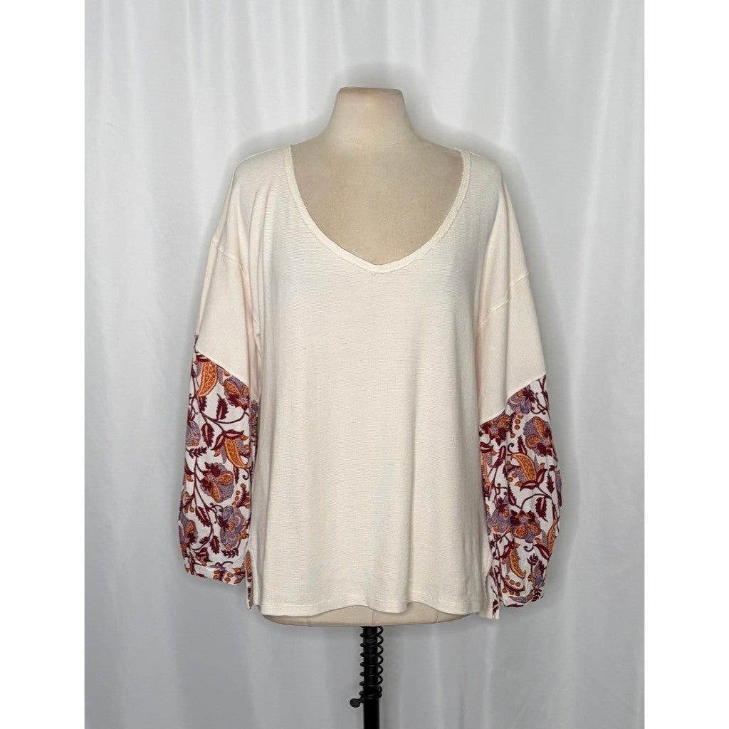By ANTHROPOLOGIE Annette Floral Paisley Sleeves Top Blouse Oversized Medium