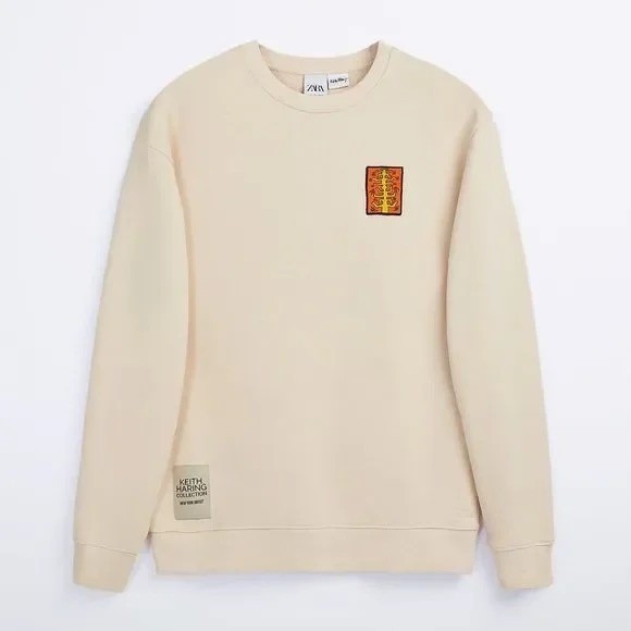 NWT!! ZARA x Keith Haring Foundation Patch Sweatshirt Streetwear Collaboration S