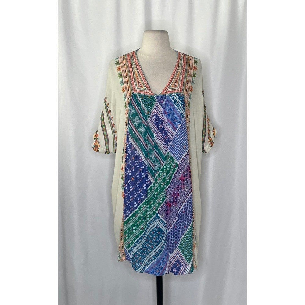 Anthropologie TANVI KEDIA Veena Beaded Caftan Beaded Mini Dress Bohemian Small