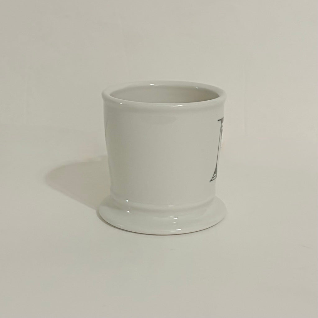 ANTHROPOLOGIE Letter "M" Monogram Mug White Minimalist Coffee Tea Farmhouse M