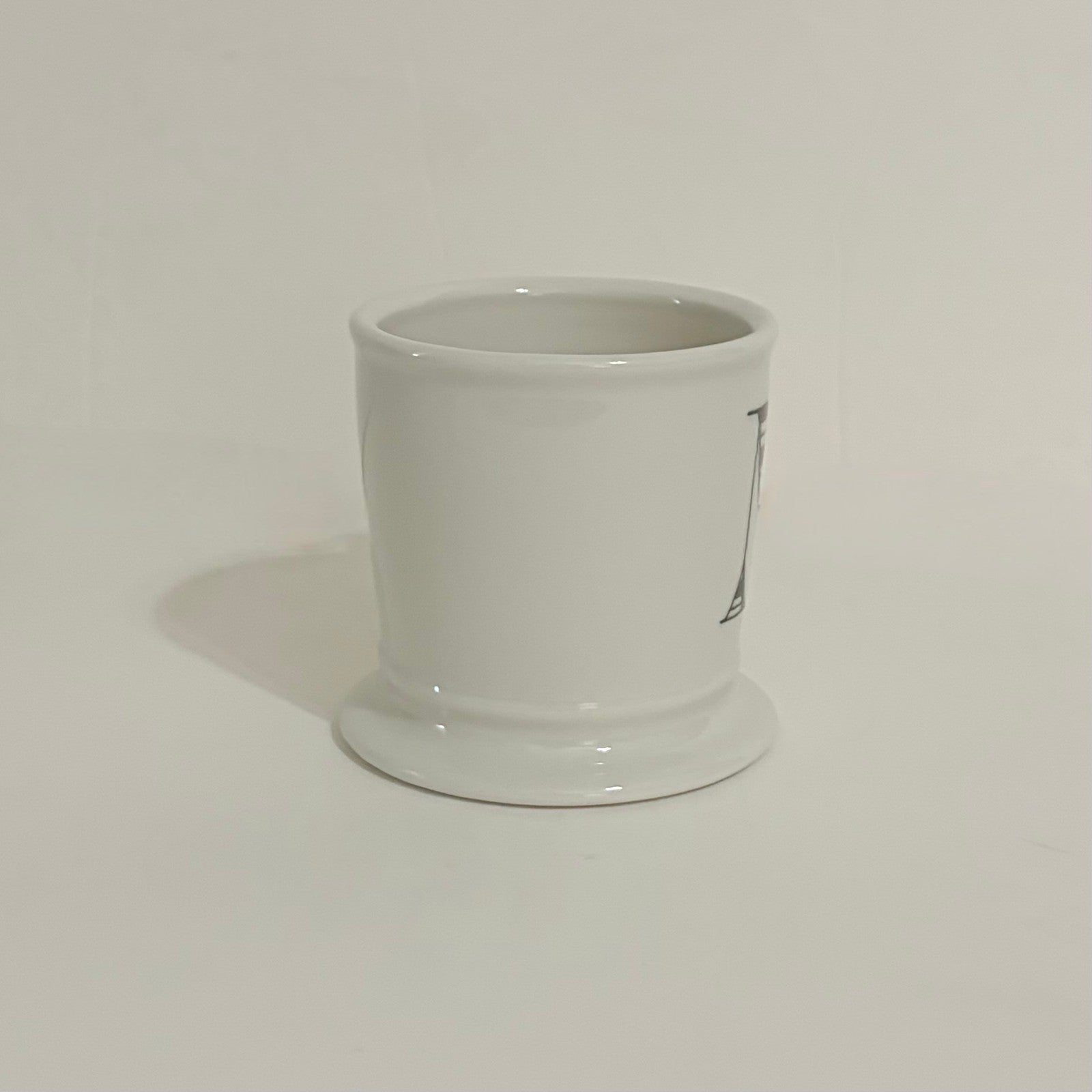 ANTHROPOLOGIE Letter "M" Monogram Mug White Minimalist Coffee Tea Farmhouse M