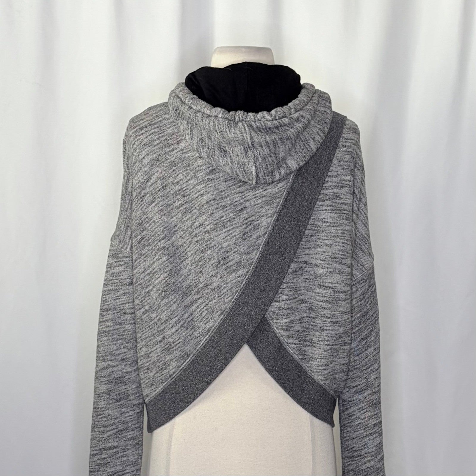 RAG & BONE Jean Murphy Hoodie Crossover Envelope Back Hood Gray Pullover X-Small