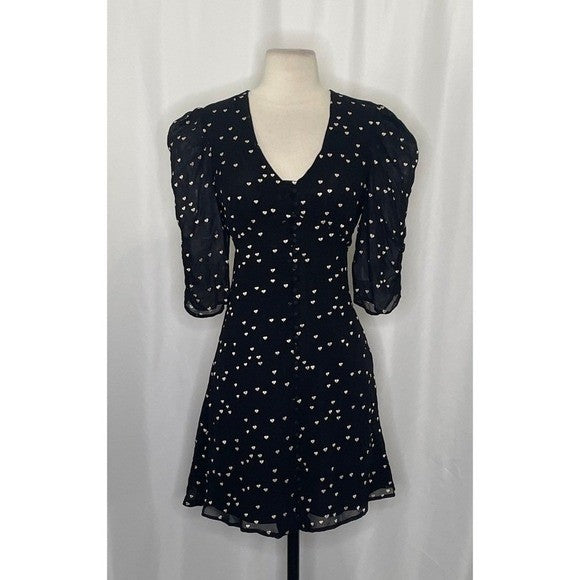 ALLSAINTS Malie Broken Heart Dress Embroidered Black Ivory All Saints Small