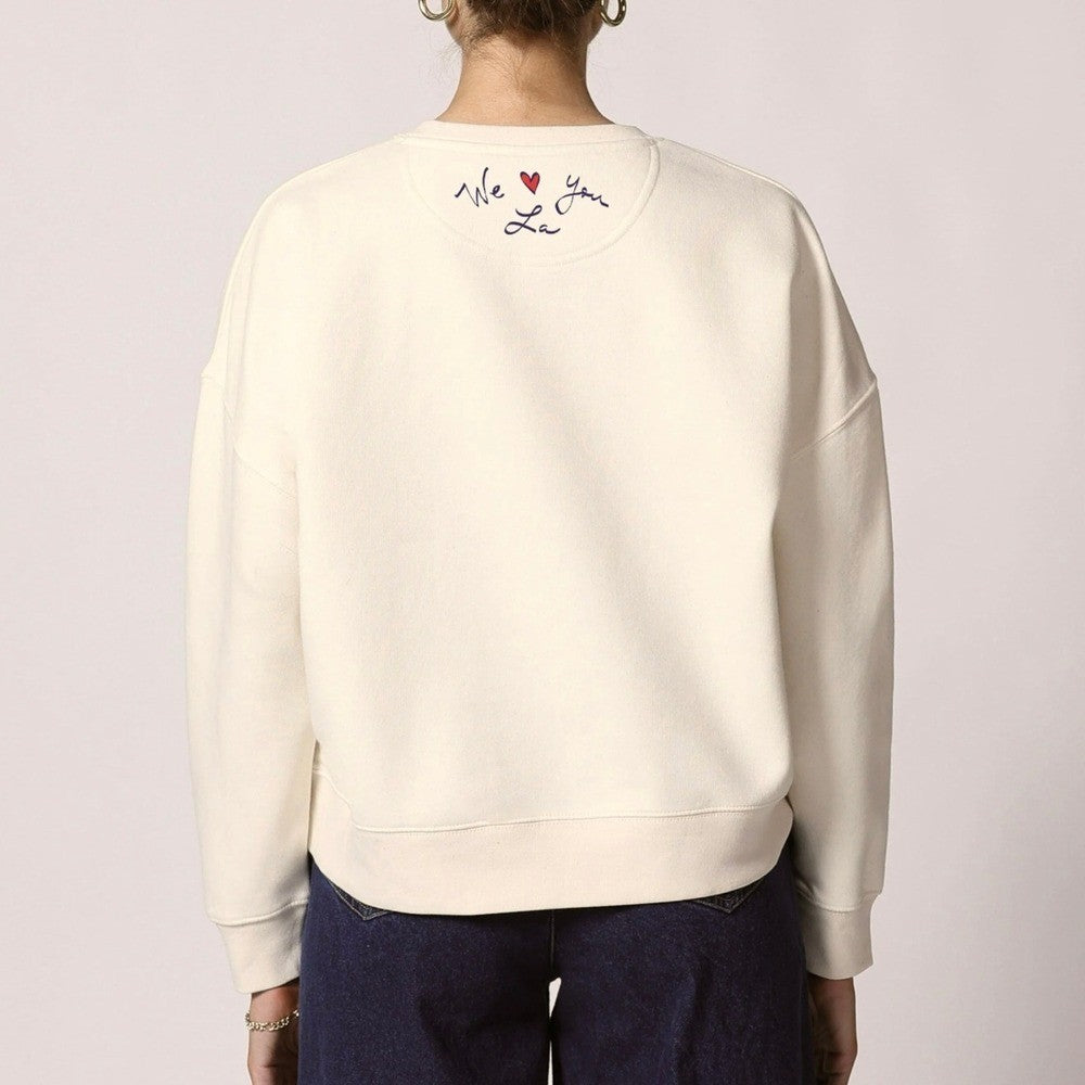 CLEOBELLA Los Angeles California Sweatshirt Pullover Graphic Map Hearts L.A. XL