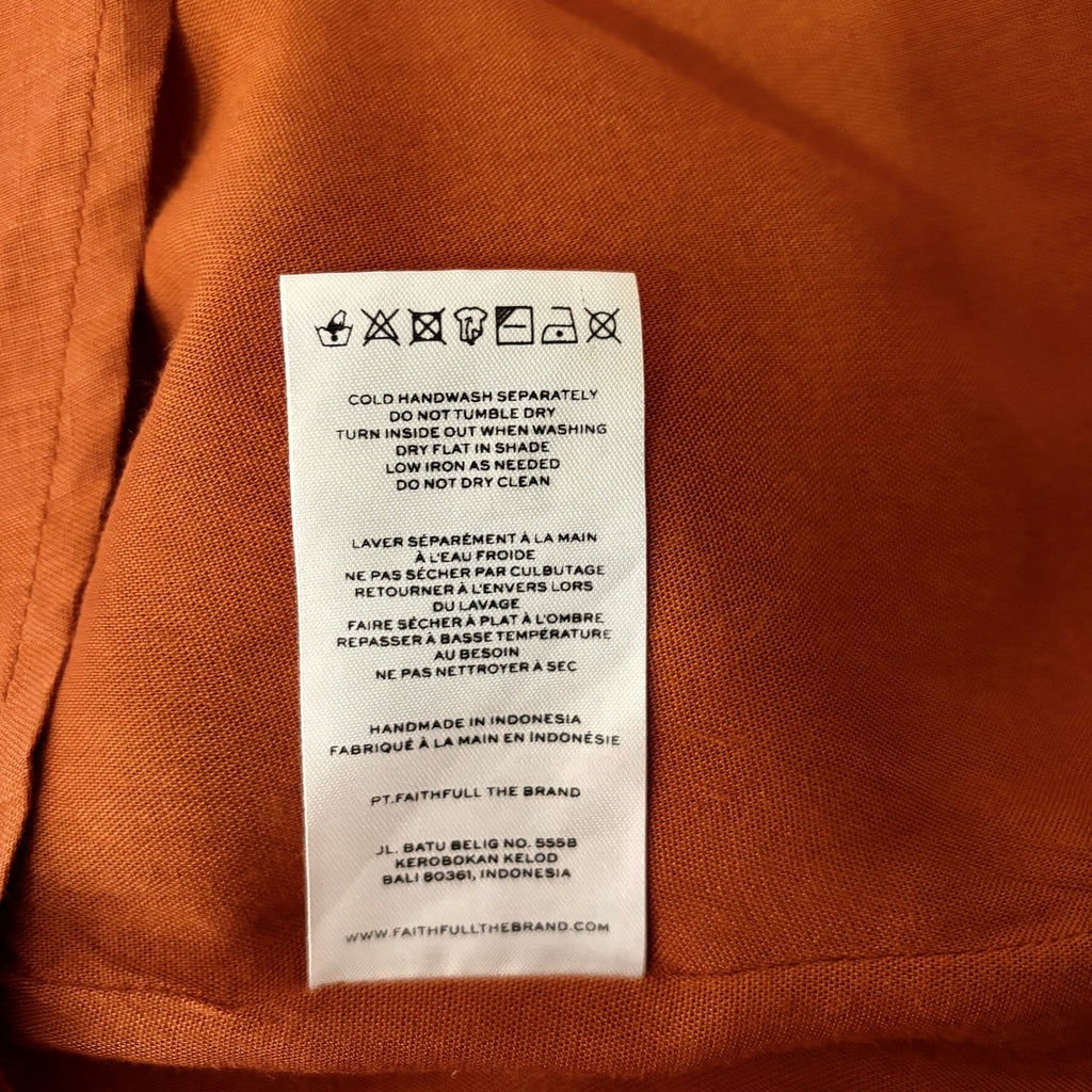 Revolve FAITHFULL THE BRAND Almero Linen Dress Brown Plain Spice Party X-Small