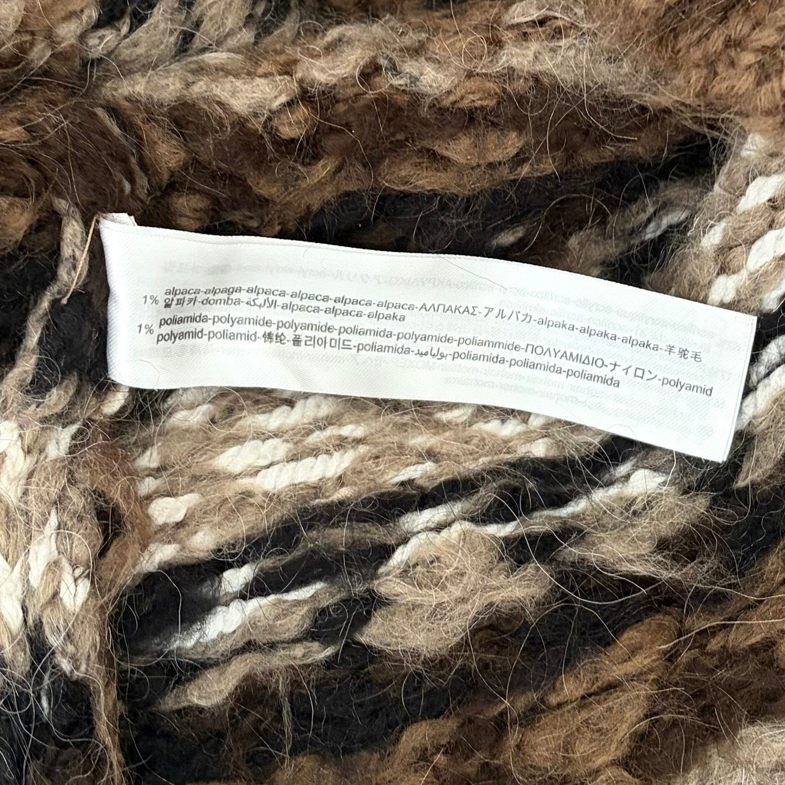 ZARA Fairisle Wool Mohair Cardigan Sweater Oversized Jacquard Knit Shawl Medium