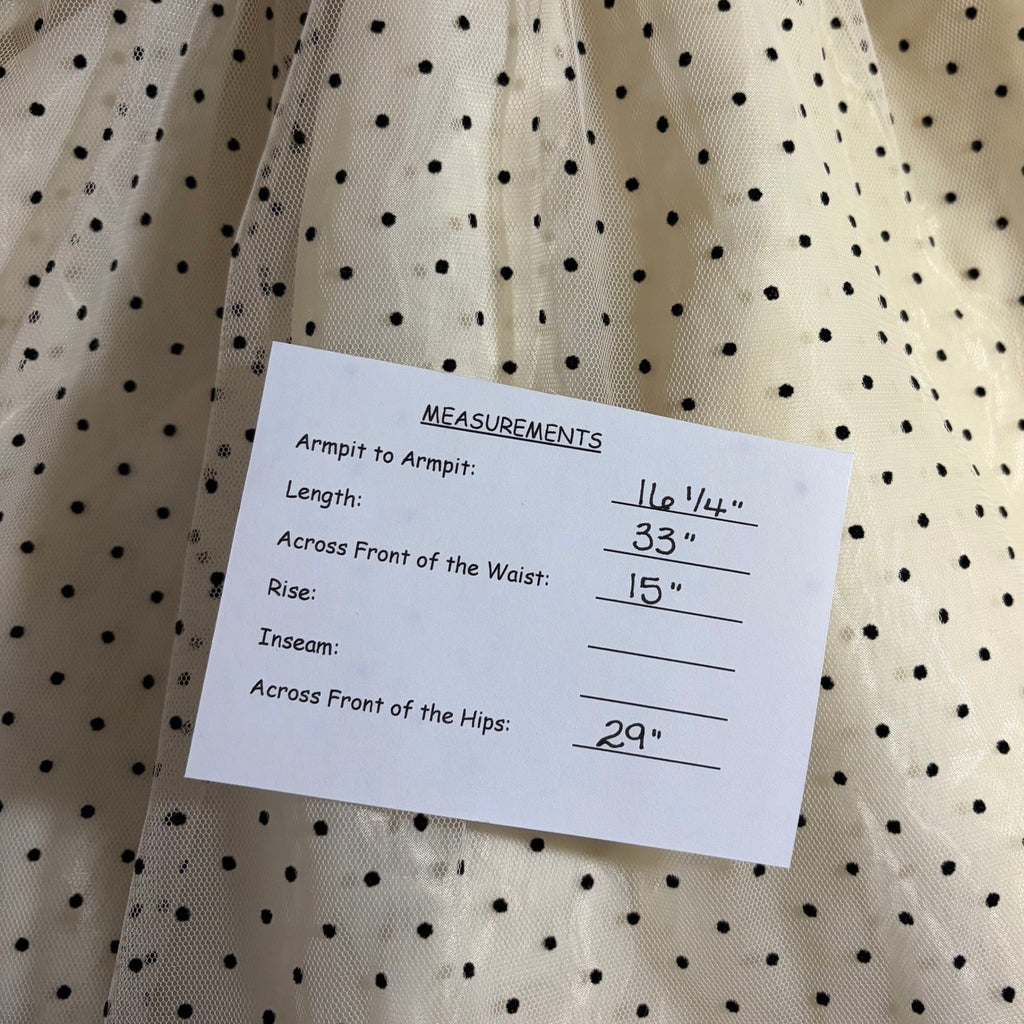 NWT!! Joyfolie MIA JOY Perla Tulle Puff Dress Polka Dots Ivory Black Medium