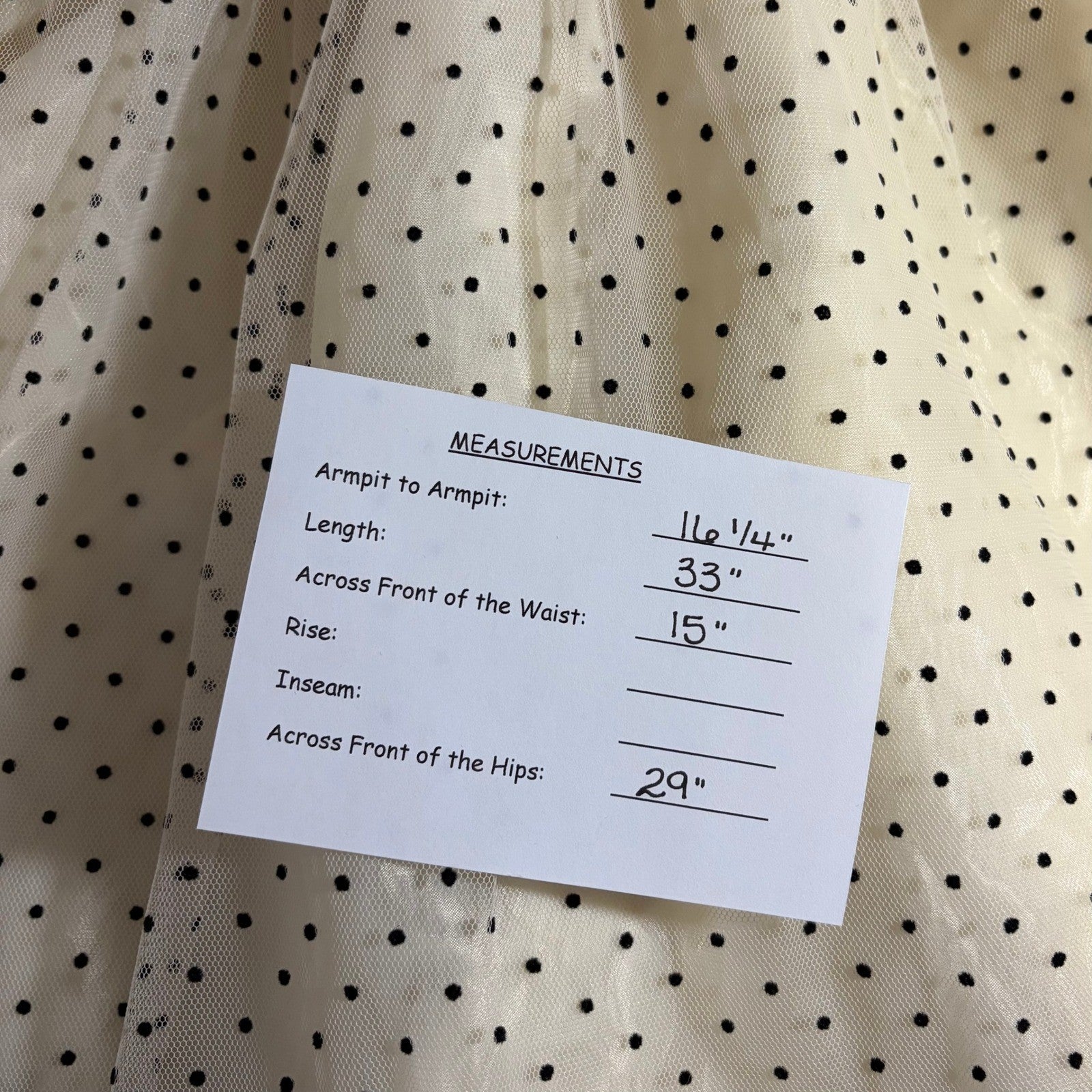 NWT!! Joyfolie MIA JOY Perla Tulle Puff Dress Polka Dots Ivory Black Medium