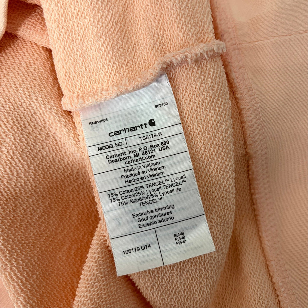 CARHARTT Relaxed Fit Sweatshirt Solid Light Peach Pink Pullover Crewneck Small