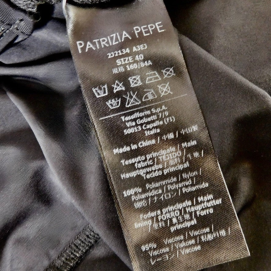 PATRIZIA PEPE Embroidered Tulle Top Strapless Floral Punk Size 40 US 4