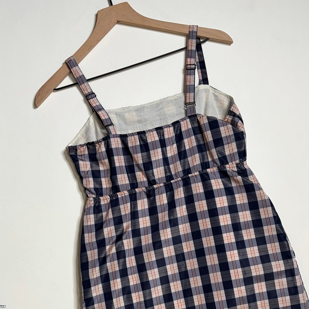 Anthropologie MAEVE Outshine Plaid Taffeta Dress Bow Coquette Preppy X-Small