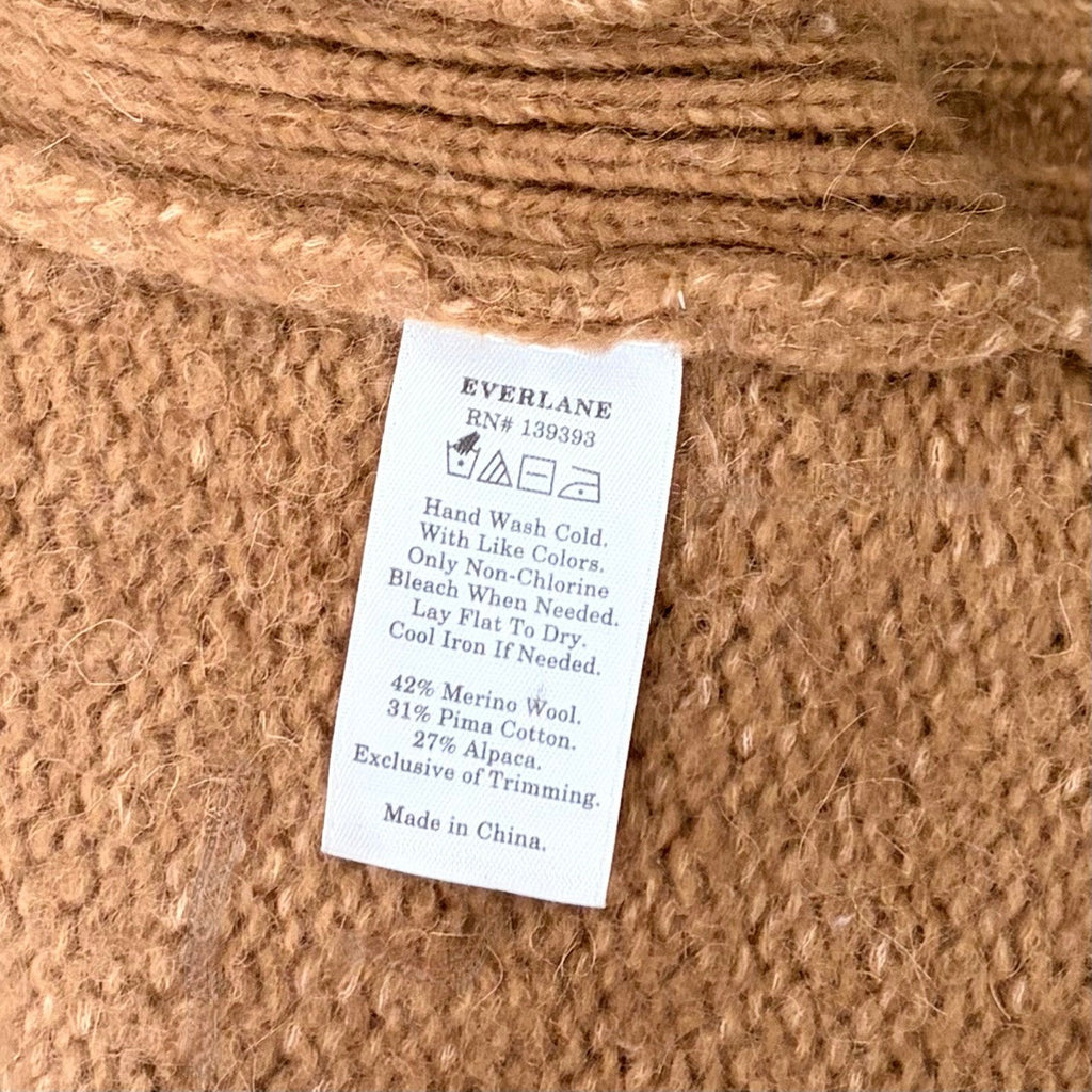EVERLANE The Cloud Turtleneck Sweater Wool Alpaca Heathered Chai Small