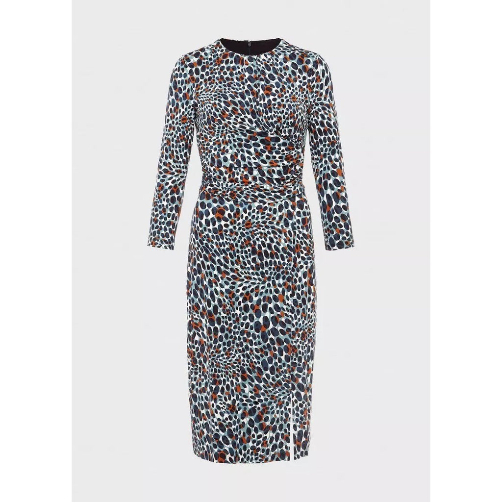 NWT!! HOBBS London Jemma Jersey Dress Green Multi Animal Print Knit US Size 6