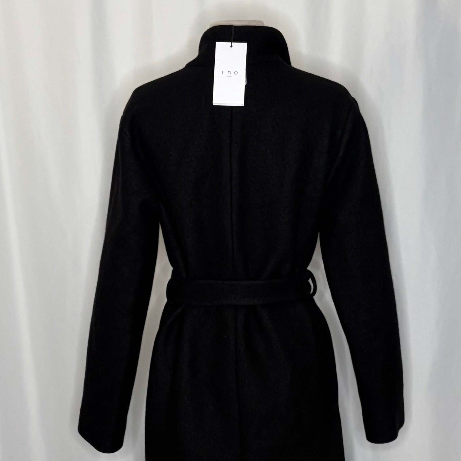 NWT!! IRO Nicky Wool Cashmere Blend Shawl Collar Long Sleeve Wrap Coat 40 Large