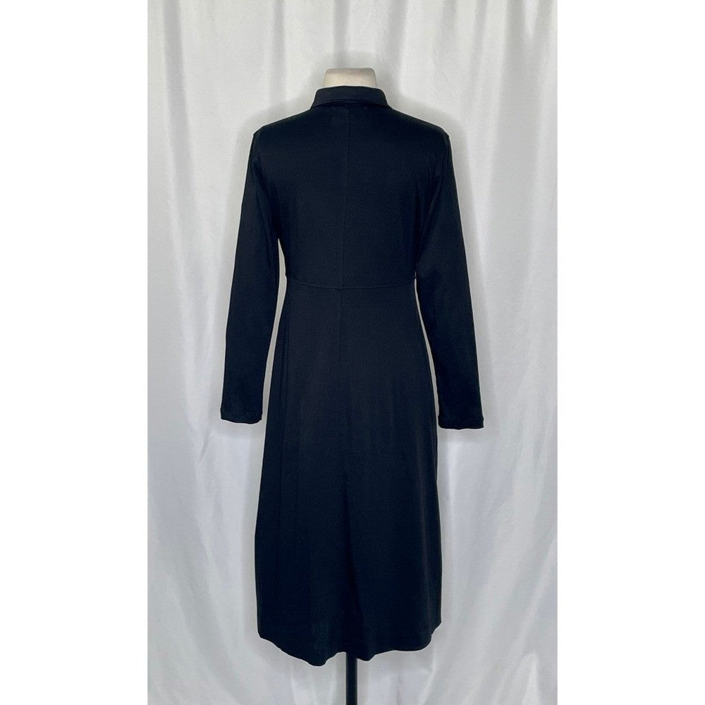 EVERLANE The Luxe Cotton Shirtdress Solid Black Shirt Dress Minimalist Small