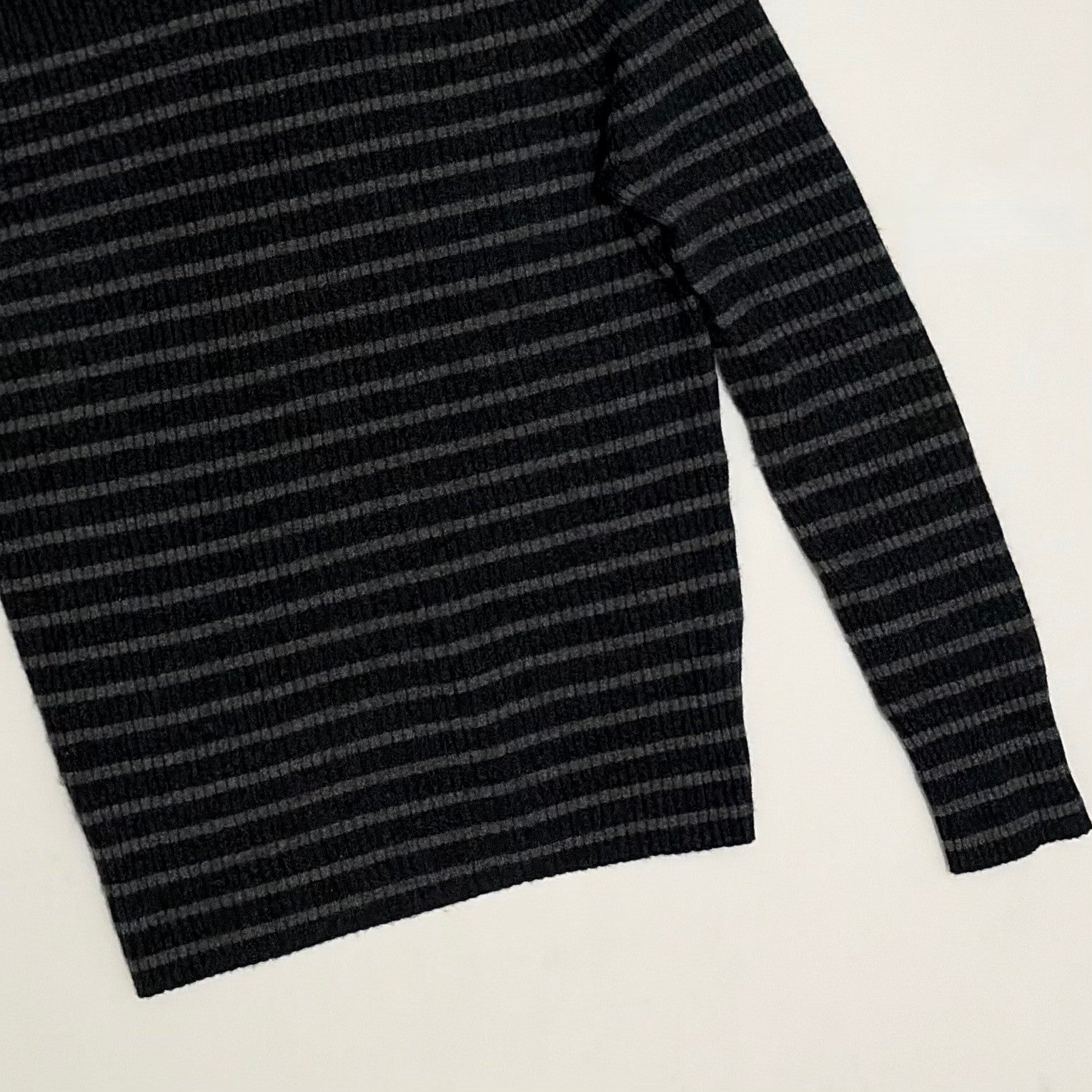 Men's VINCE Cashmere Striped Turtleneck Sweater Gray Ribbed Knitwear X-Large