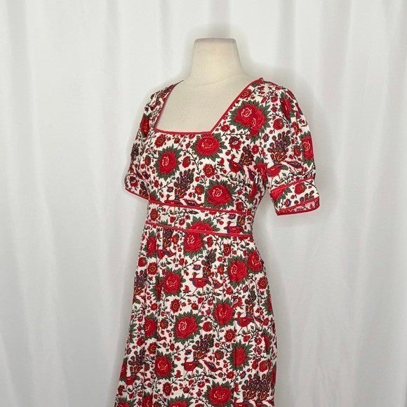 NWT!! Tuckernuck PINK CITY PRINTS Peony Bird Evelyn Dress Floral Maxi X-Small