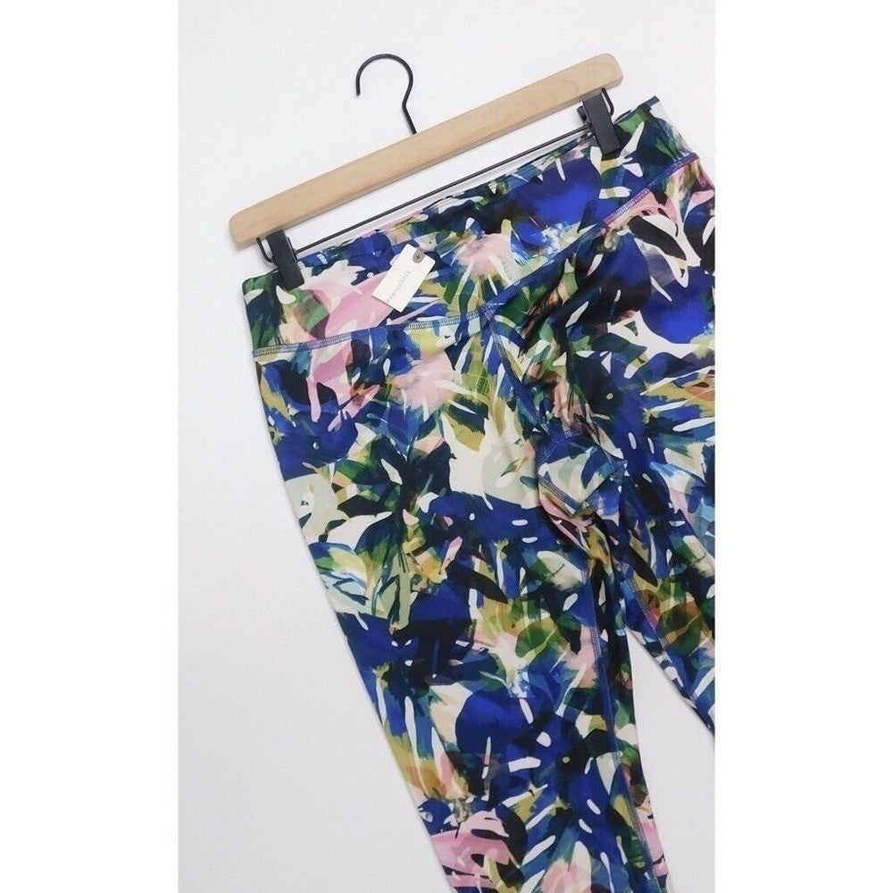 NWT! Anthropologie PURE + GOOD Crop Floral Legging Palm Tropical X-Large