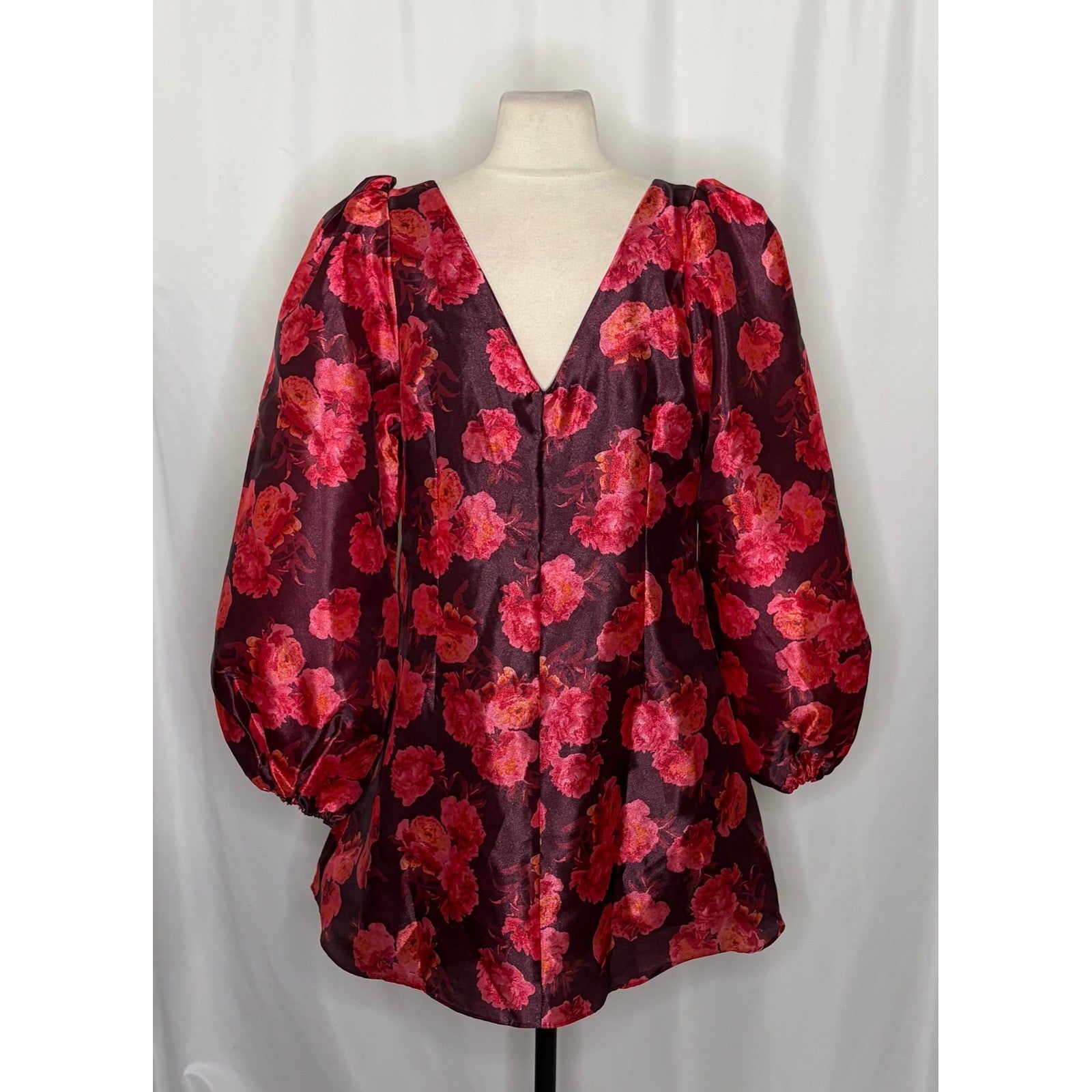 NWT!! Anthropologie BHLDN Aliana V Neck Floral Organza Mini Dress Large