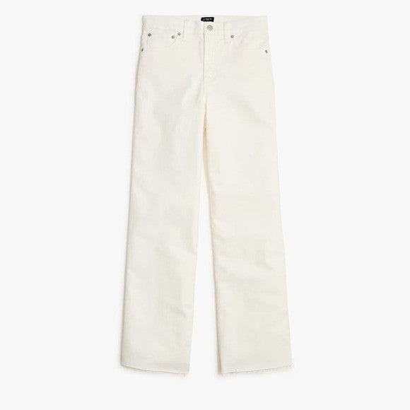 NWT!! J. CREW Factory Wide-Leg Cropped Jeans All-Day Stretch Solid White Size 32
