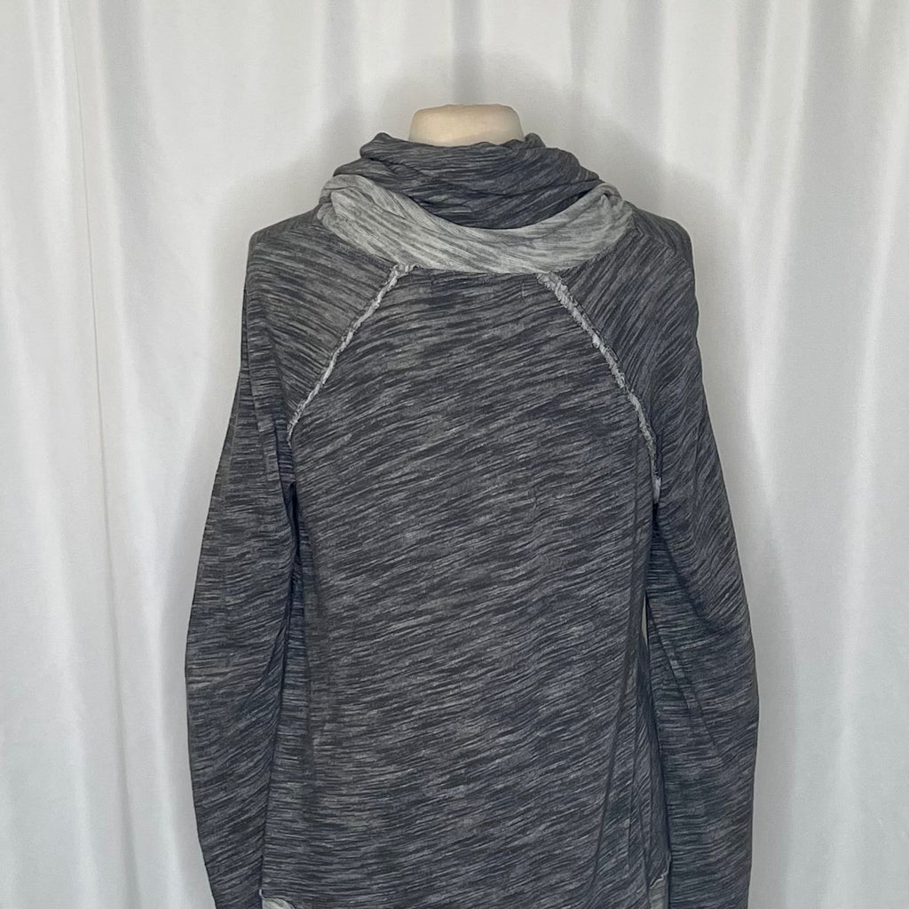 FREE PEOPLE FP Beach Cacoon Cowl Neck Knit Top Gray Space Dye X-Small Small