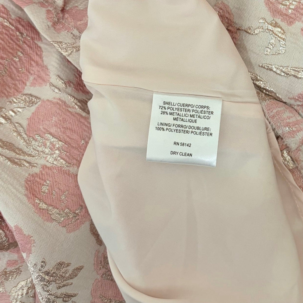 GAL MEETS GLAM Adair Pink Pearl Floral Jacquard Dress Fit N' Flare Pockets 8