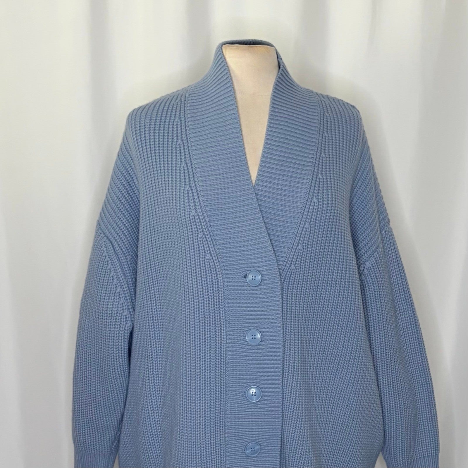 WEWOREWHAT Oversized Cardigan Sweater Chunky Knit Storm We Wore What One Size