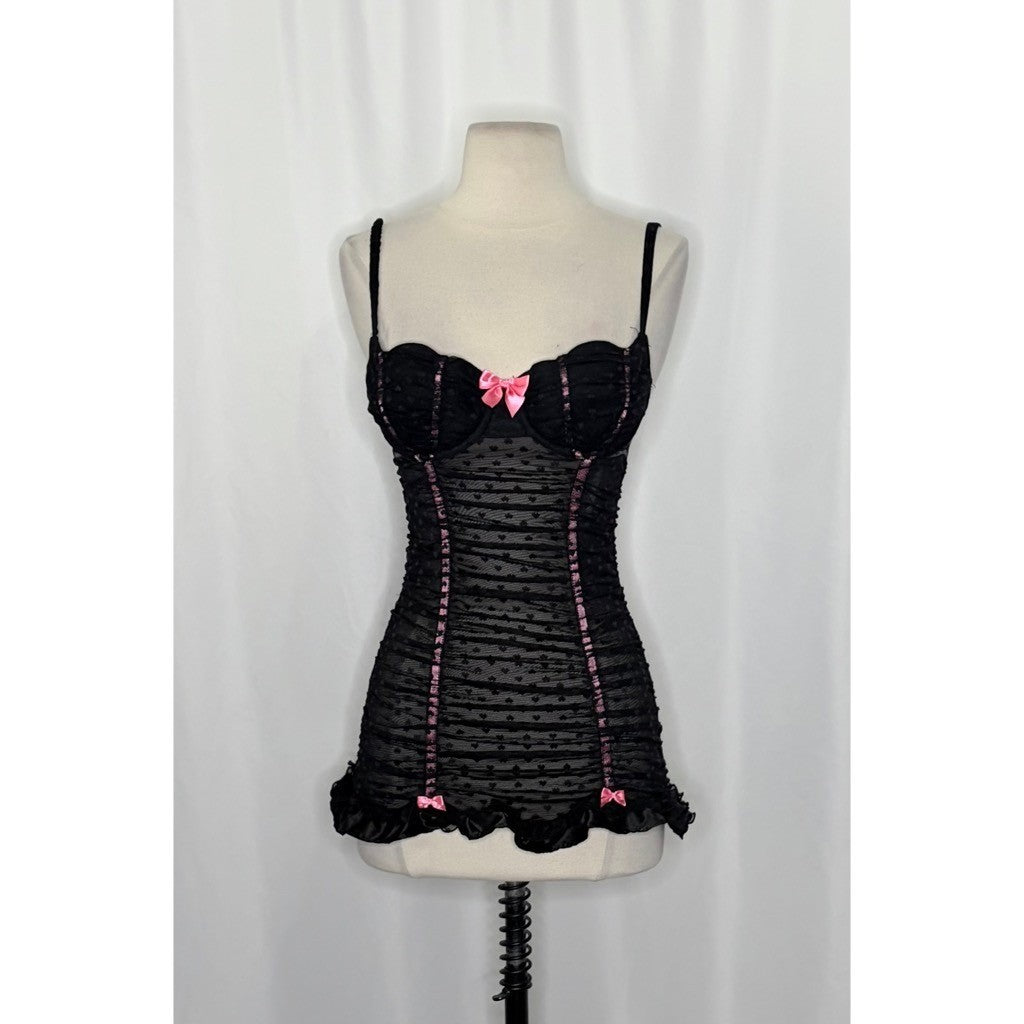 Vintage VICTORIA'S SECRET Merrywidow Sexy Little Things Bustier Slip Ruched 34C