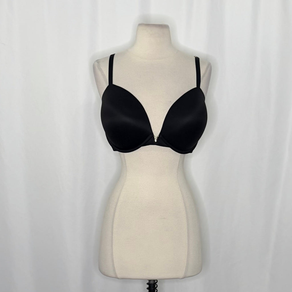 VICTORIA'S SECRET Black Push-Up Convertible Bra Padded Solid 38DD