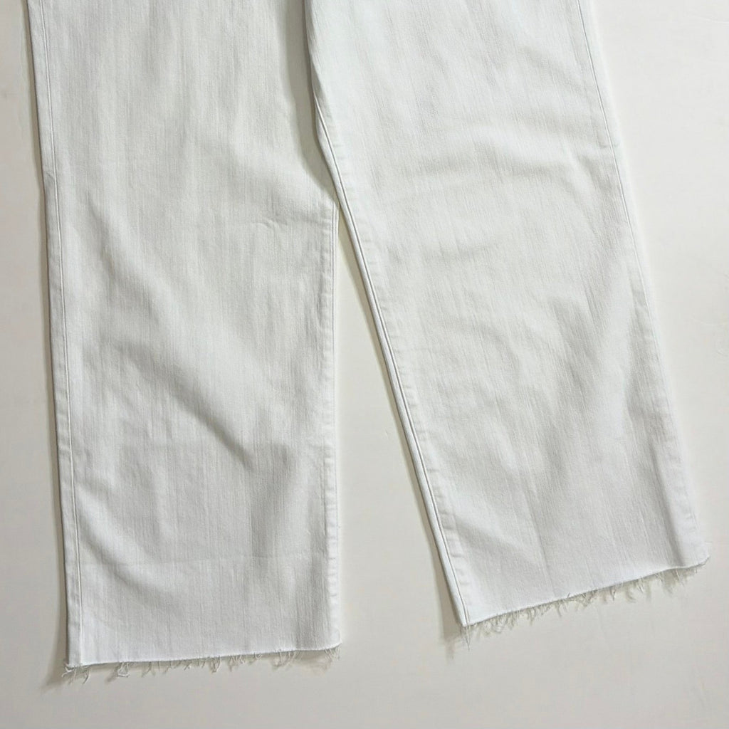 NWT!! J. CREW '96 Slim Wide Jeans Retro Raw Hems Solid White Preppy Frayed 31