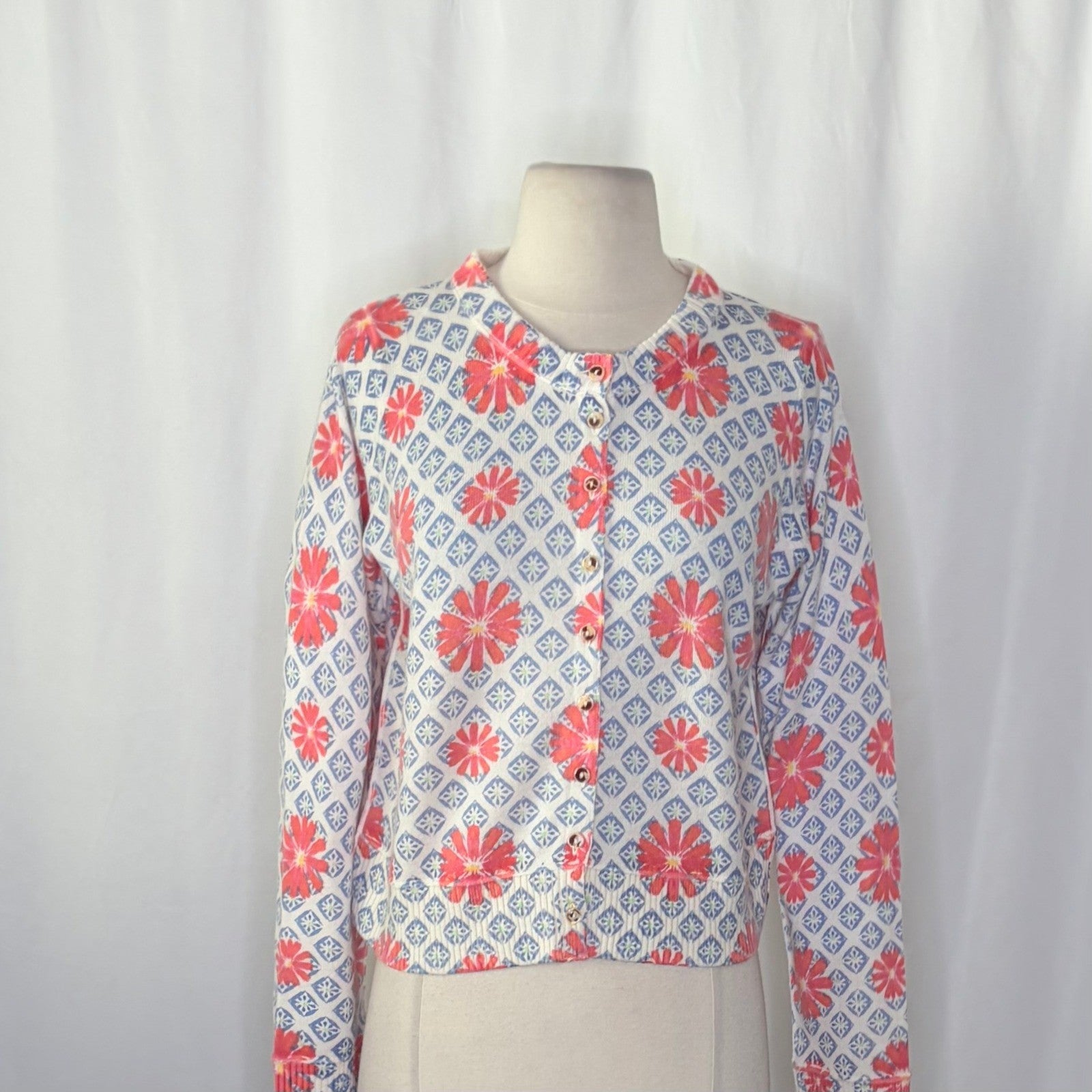 NWT!! FREE PEOPLE Nocturnal Patterned Cardigan Sweater Cardi Floral Small