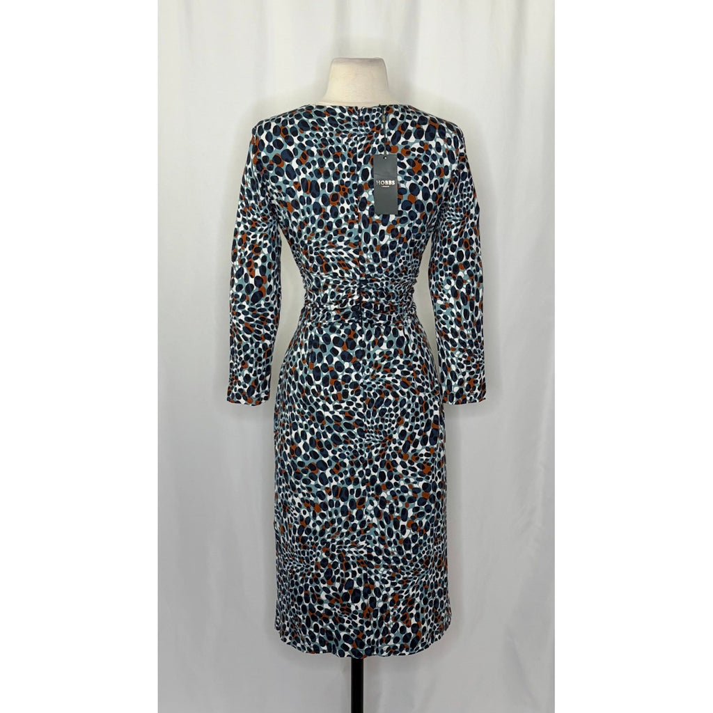 NWT!! HOBBS London Jemma Jersey Dress Green Multi Animal Print Knit US Size 6