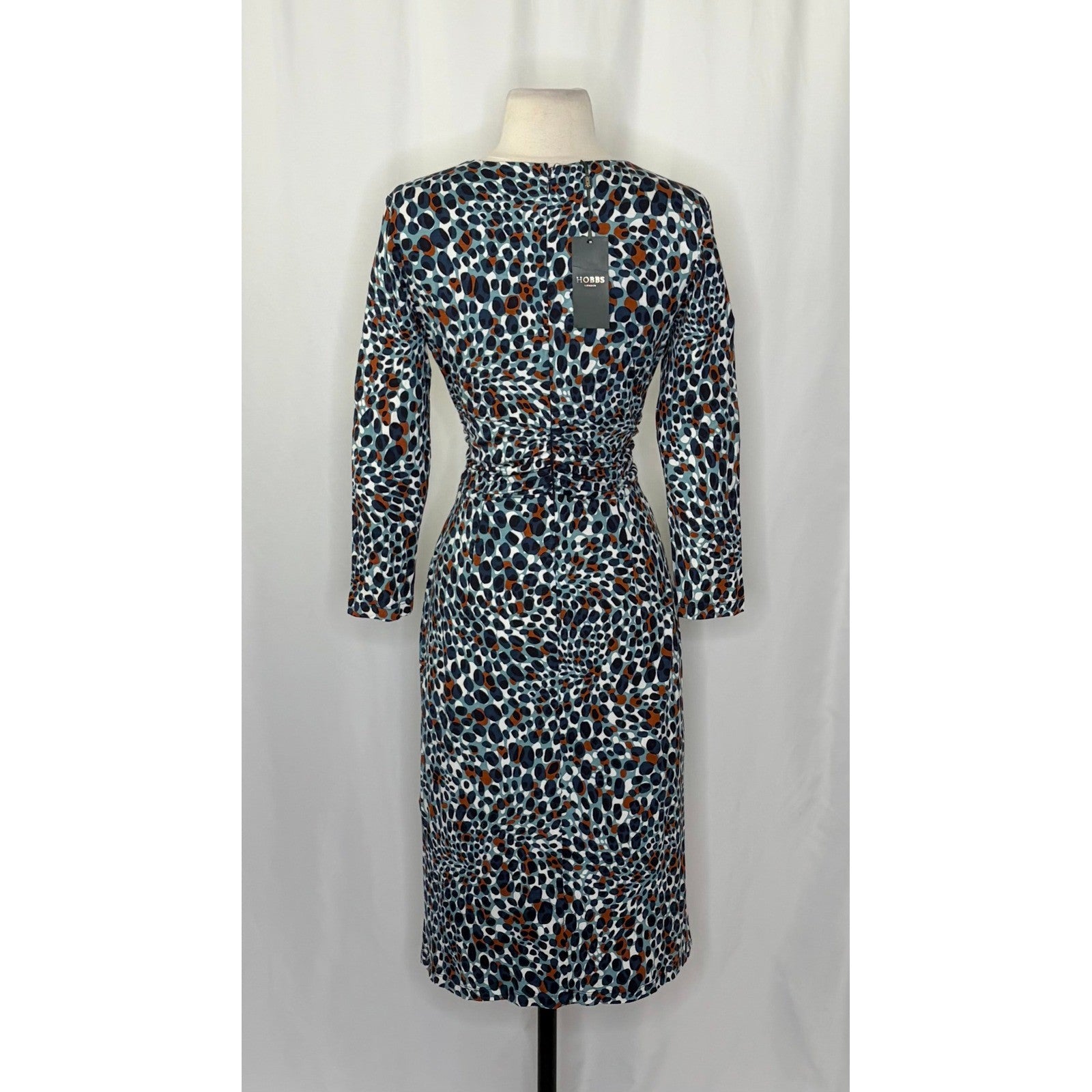 NWT!! HOBBS London Jemma Jersey Dress Green Multi Animal Print Knit US Size 6
