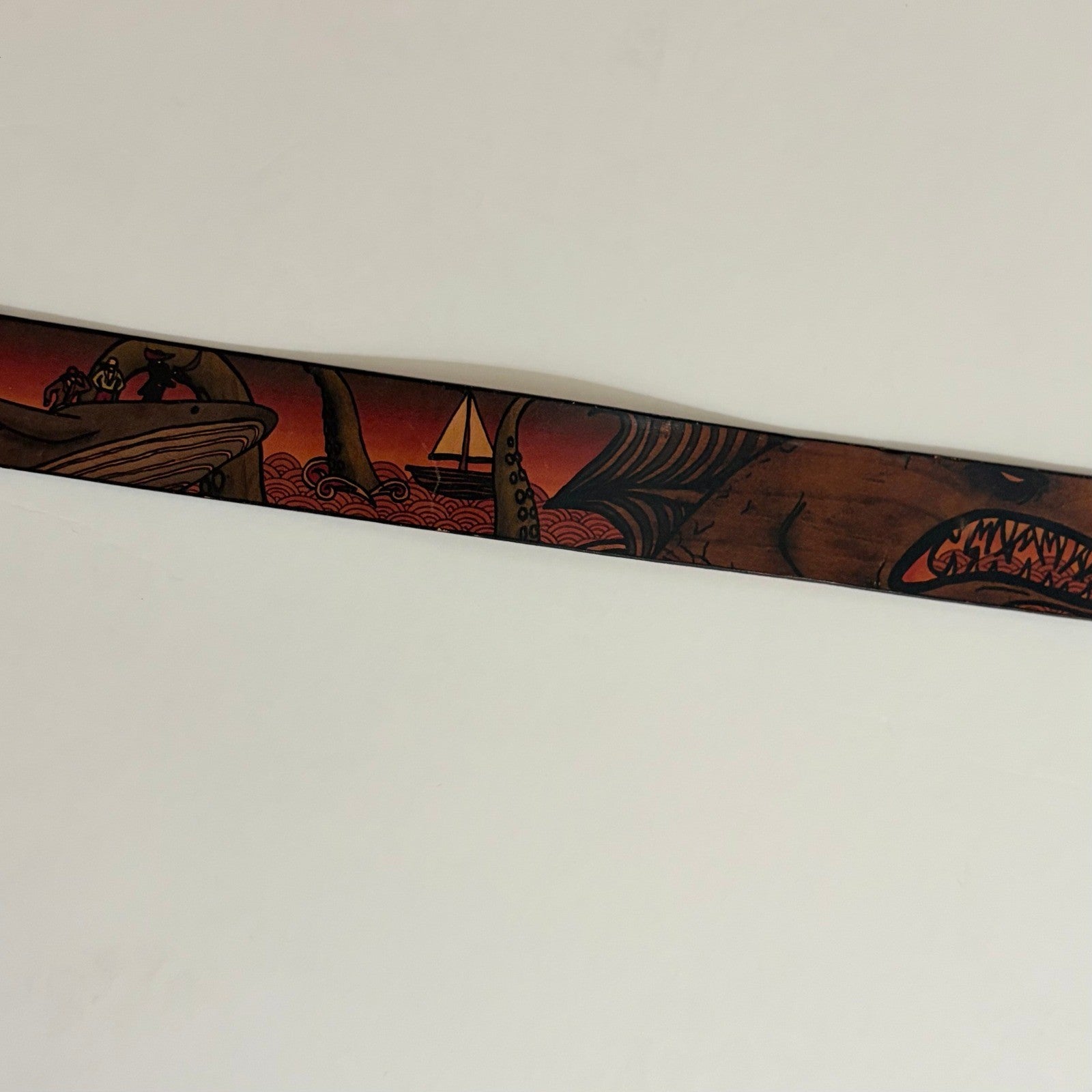 Unisex JON WYE Leather Paisley Belt Western Retro Made in USA Men Women 46.5"