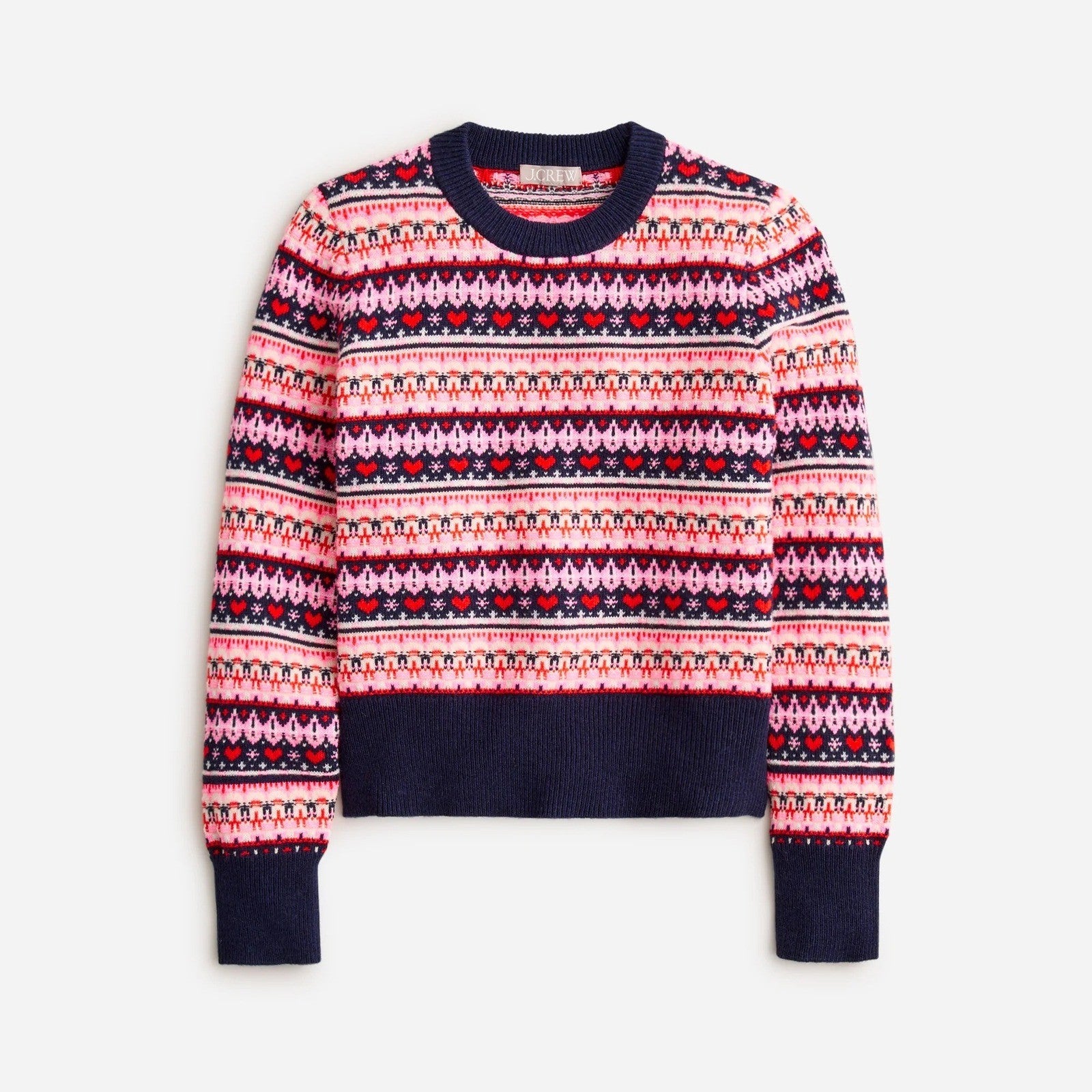 NWT!! J. CREW Fair Isle Crewneck Sweater Lambswool Wool Knit Blend XX-Small XXS