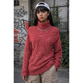 ARMANI COLLEZIONI Red White Wool Mock Neck Sweater Knit Pullover Medium