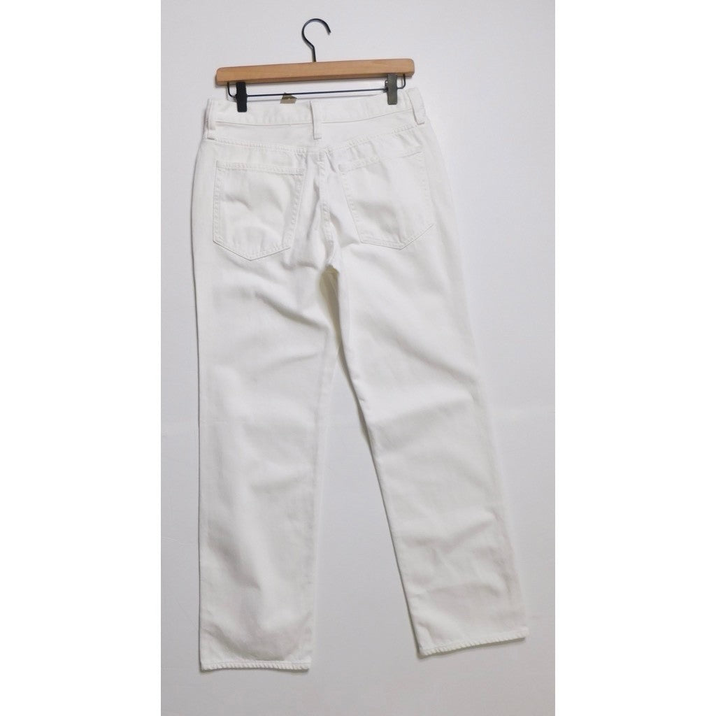 NWT!! J. CREW White '84 Slouchy Jeans Solid Button Fly Straight Legs Size 27